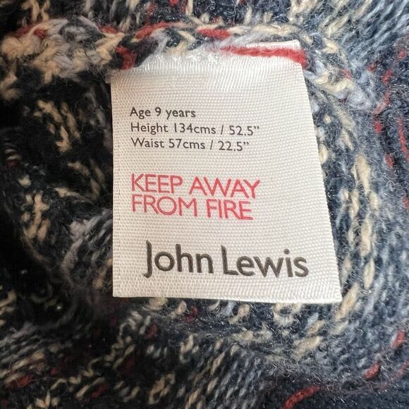 John Lewis Sweater Boys 9 Years Old Fair Isle Festive Cotton Wool Blend Classic - Picture 9 of 12
